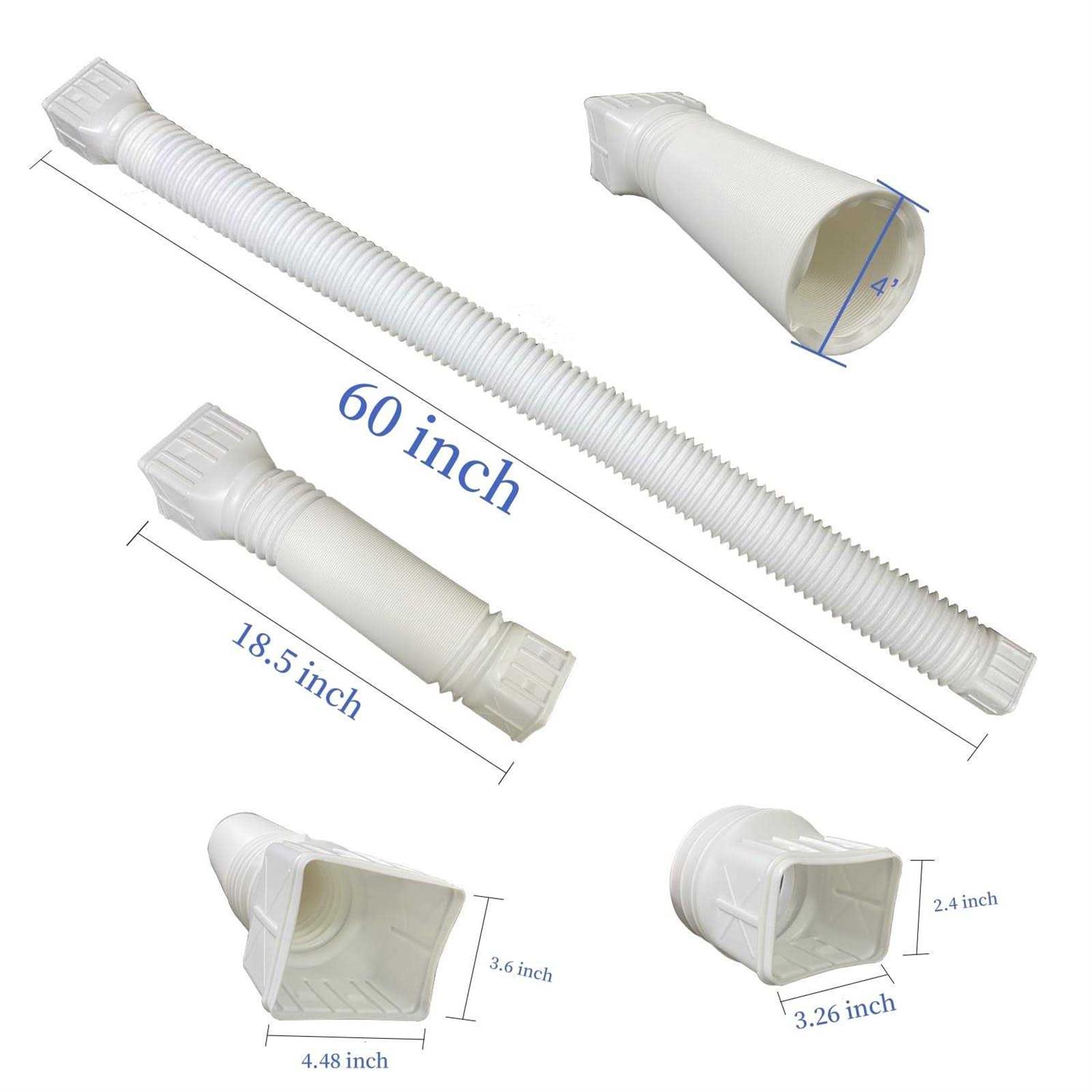 Rodnsurw 2 Pack Flexible Rain Gutter Downspout Extensions,Drain Downspout Extender,Gutter Extension Flexible,Down Spout Drain Extension Pipes - Image 5