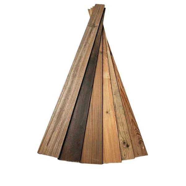 Ejoy 4.8 in. x 0.4 in. Rustic Look Weathered Reclaimed Barn Wood Panels - Image 3