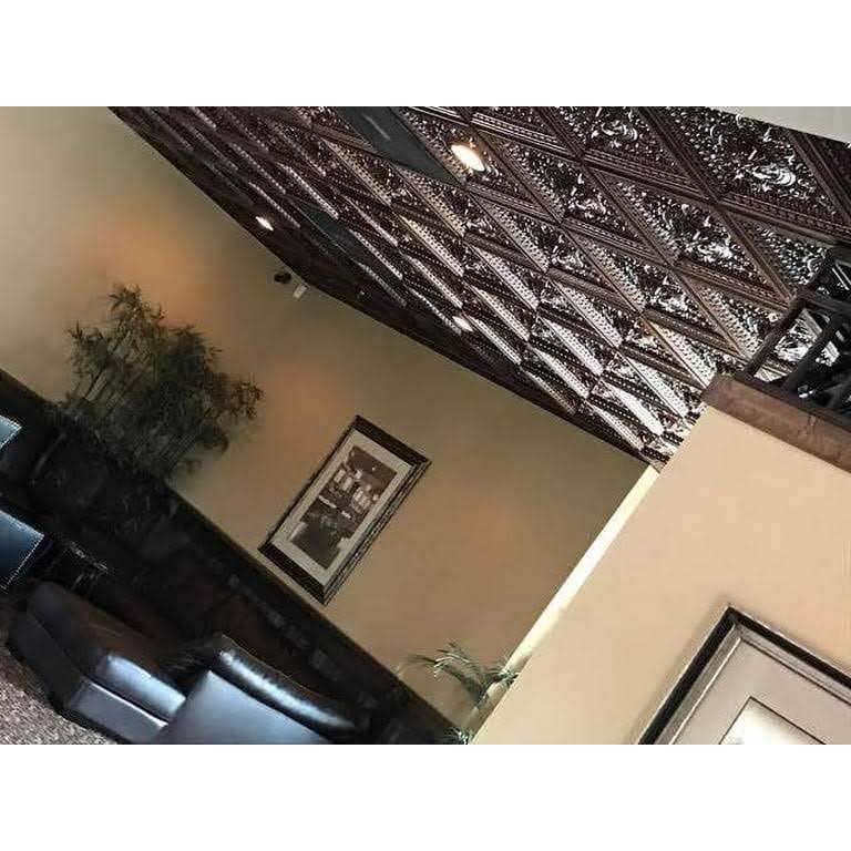 From Plain To Beautiful In Hours Da Vinci 2 ft. x 2 ft. PVC Lay-in Ceiling Tile in Antique - Image 4
