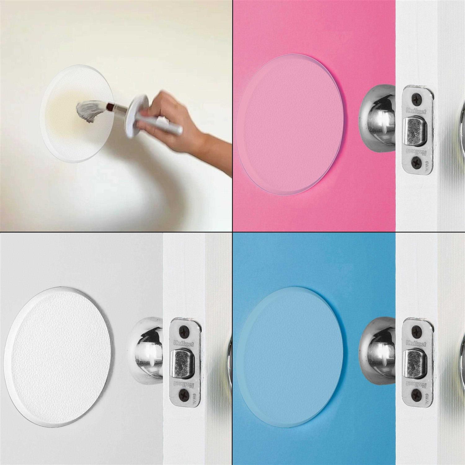 Wideskall White Round Door Knob Wall Shield Self Adhesive Protector - Image 3