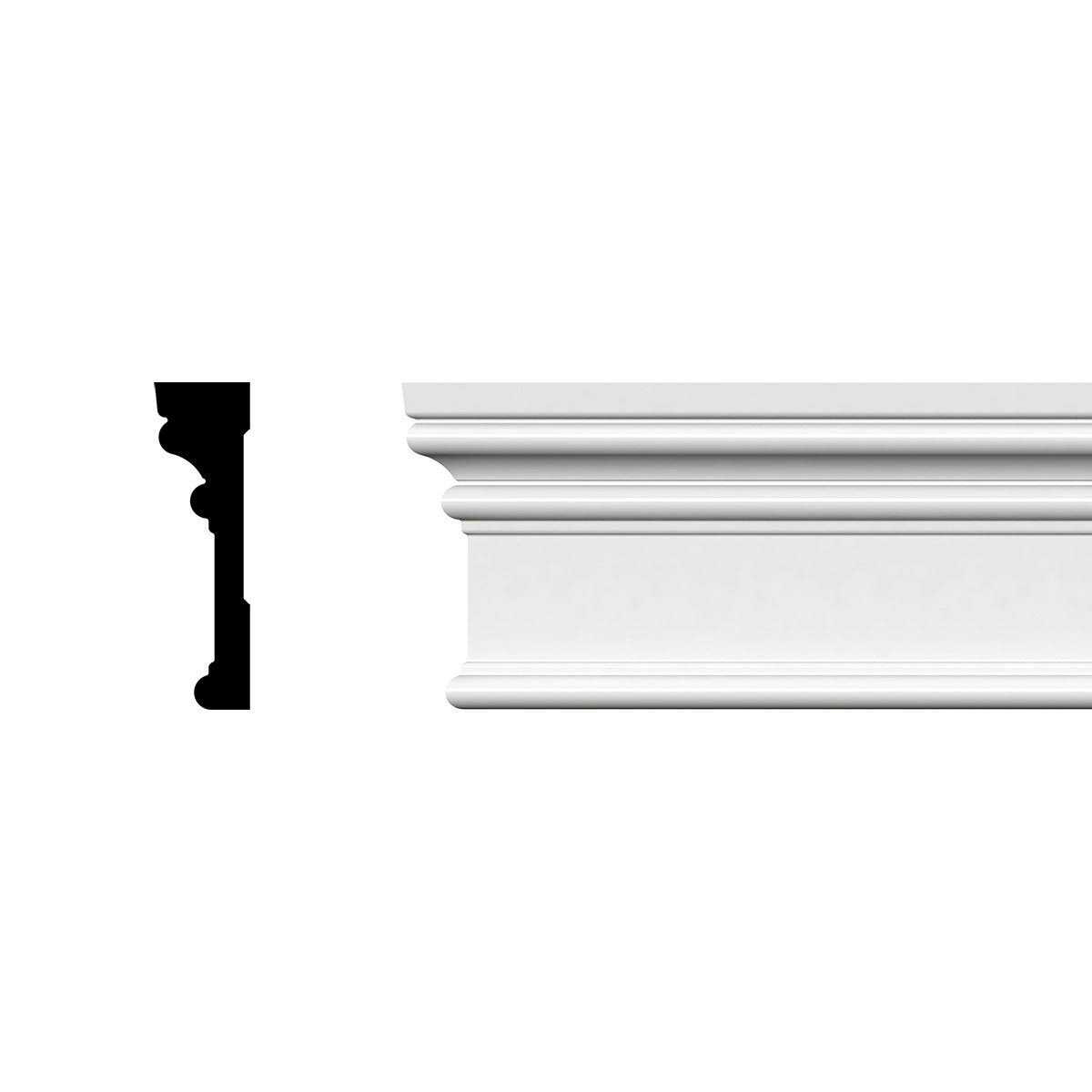 Royal Mouldings 6624 1 in. x 3 1/2 in. x 96 in. Finished PVC Composite White Casing WM523X96SWPV