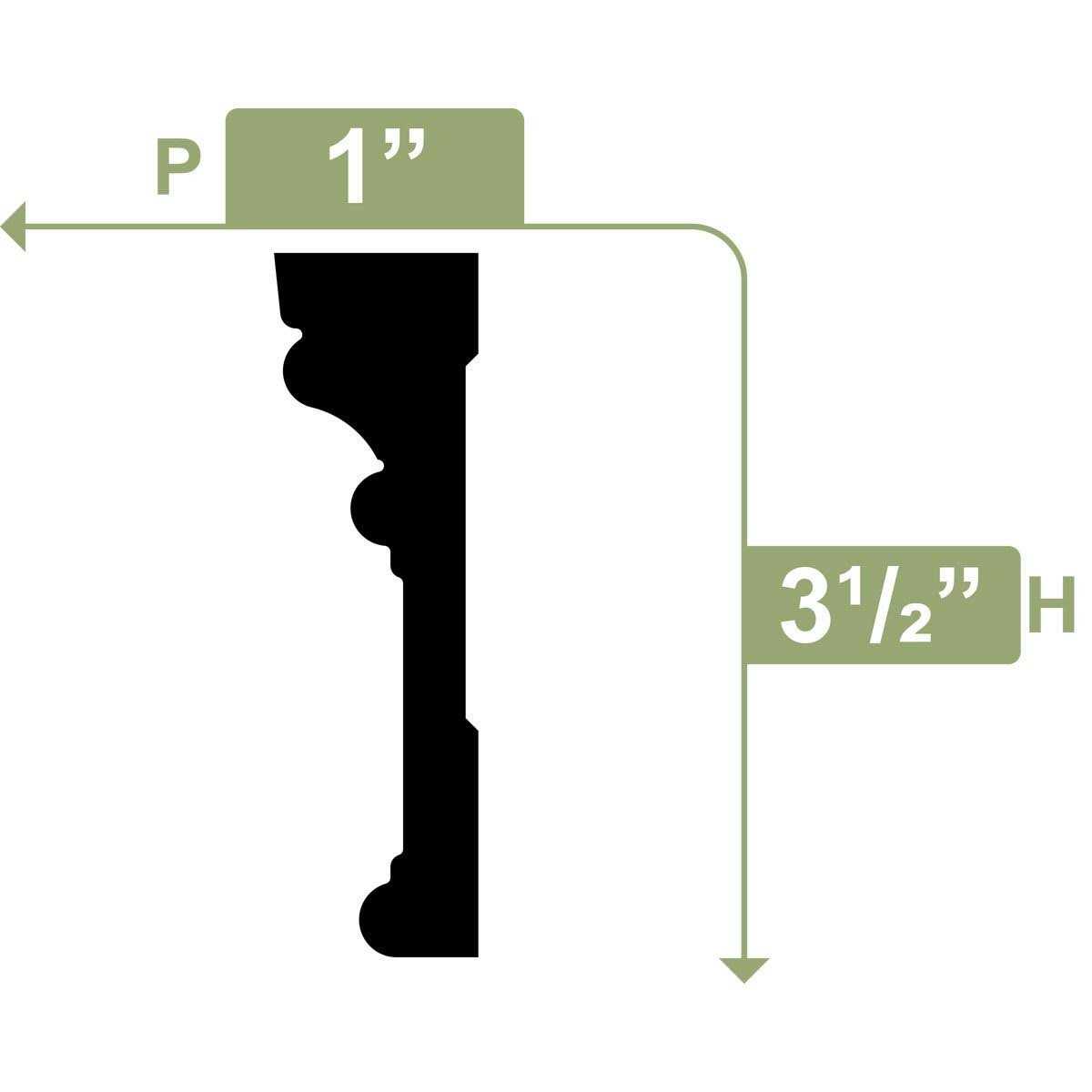 Royal Mouldings 6624 1 in. x 3 1/2 in. x 96 in. Finished PVC Composite White Casing WM523X96SWPV - Image 3