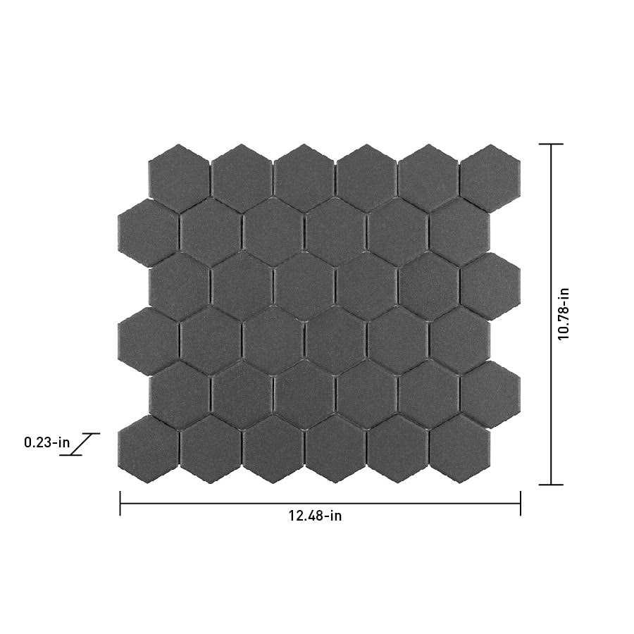 Satori Carbon Matte 12-in x 12-in Matte Porcelain Hexagon Tile 1001-0188-2 - Image 2
