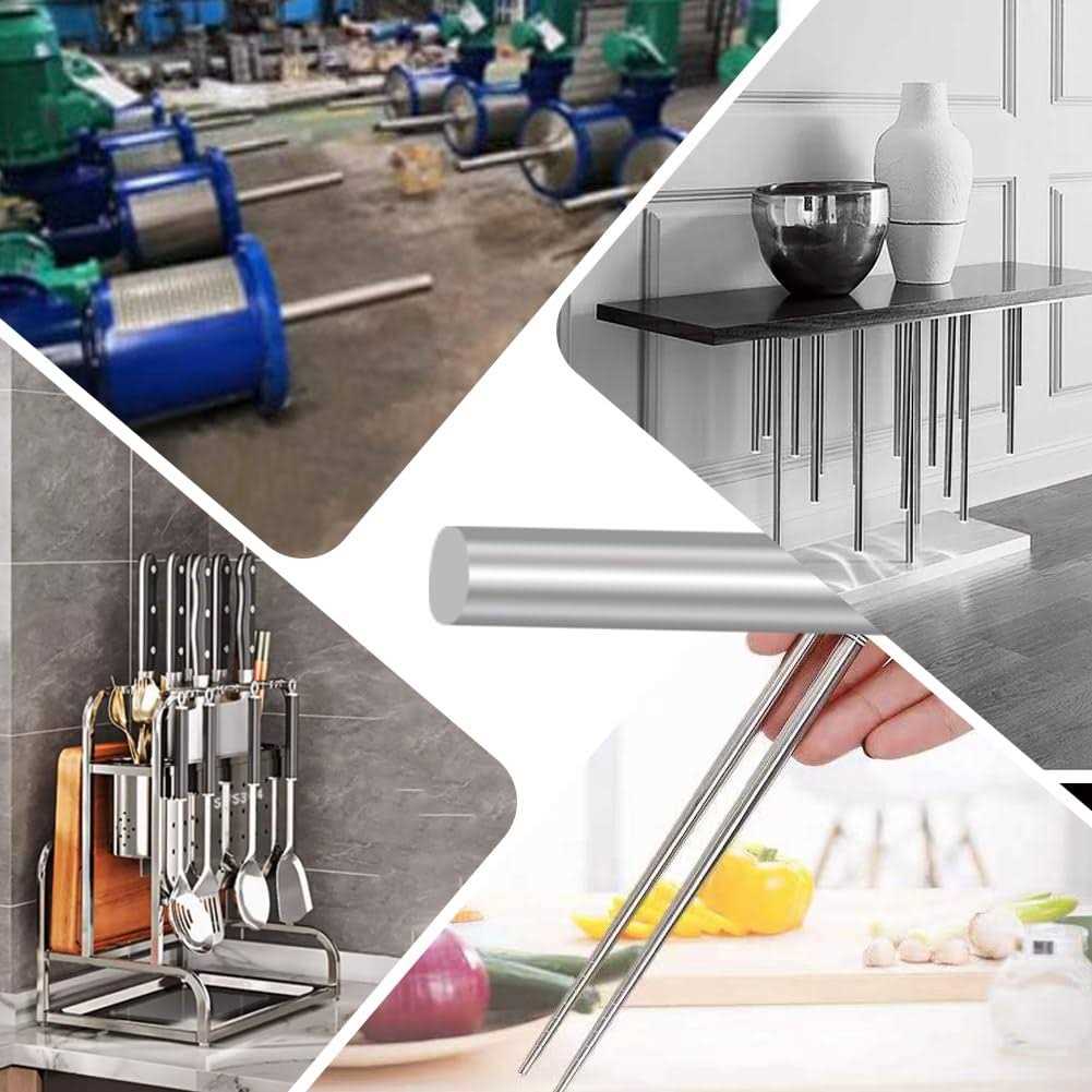 Tynulox 304 Stainless Steel Round Rod Diameter Length Metal Solid Shaft Rods for Industry, Metal Working Hobbies and DIY Craft - Image 3