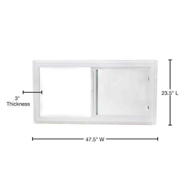 TAFCO VUS4824 47.5 in. x 23.5 in. Utility Left-Hand Single Slider Vinyl Window Single Glass and Screen - Image 5