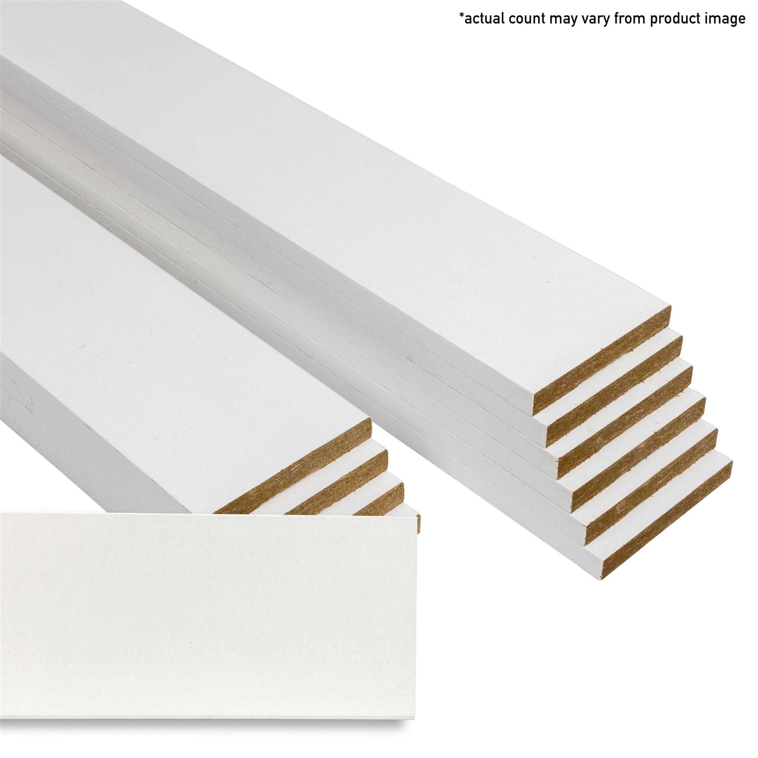 RELIABILT 15/32-in x 3-1/2-in x 12-ft Craftsman Primed MDF Baseboard Moulding L043211512FBDL