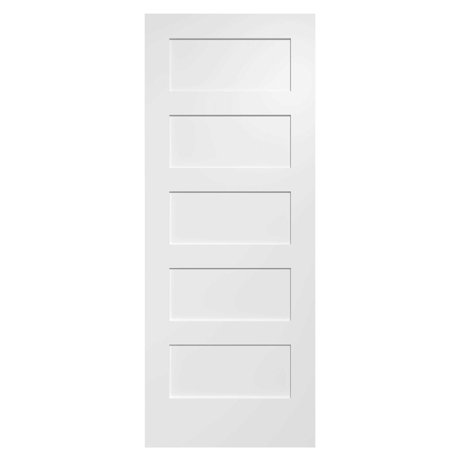 Camaflexi Homestead 18 x 80 5 Panel Solid Core White Primed Pine Wood and Manufactured Wood Interior Door Slab 5PP18