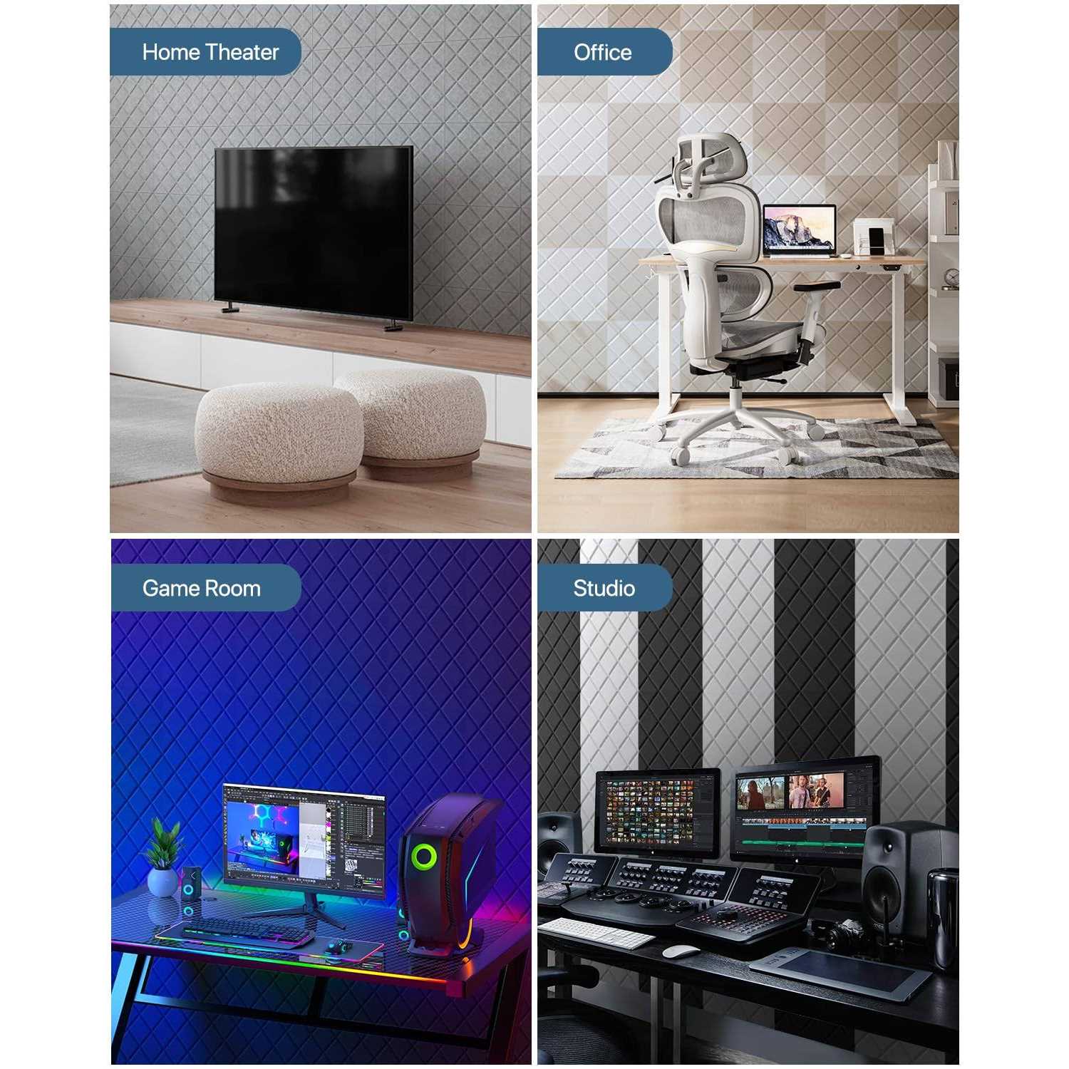 Soundproof Wall Panels Kuchoow 12 Pack Noise Cancelling Wall Panels - Image 5