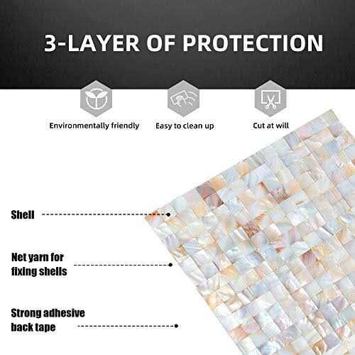 Kasaro Wall Tile Peel and Stick Mosaic Shell Backsplash Tile for Bedroom and Bathroom Mother of Pearl - Image 5
