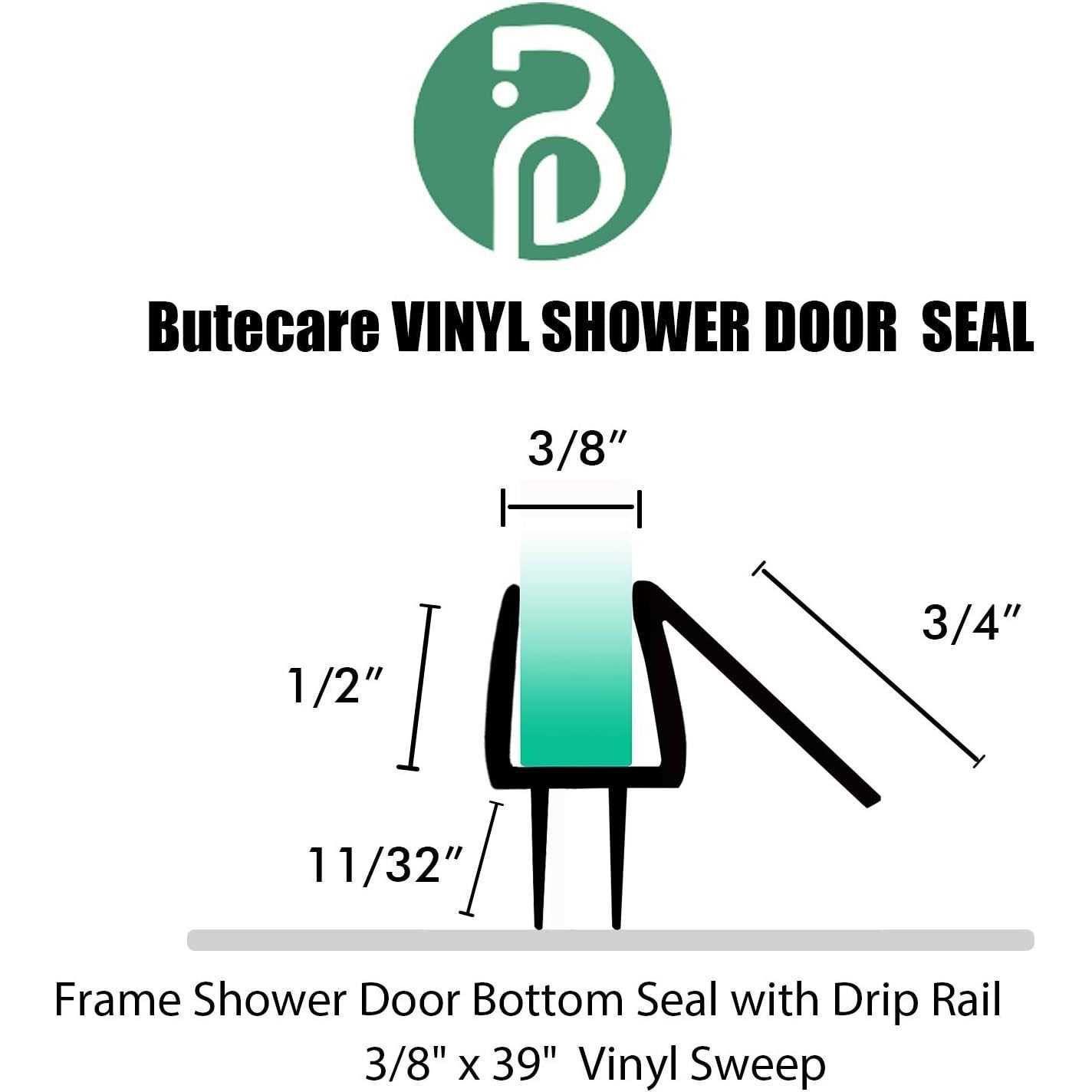 Butecare Premium Frameless Shower Door Bottom Seal Strip - Image 3