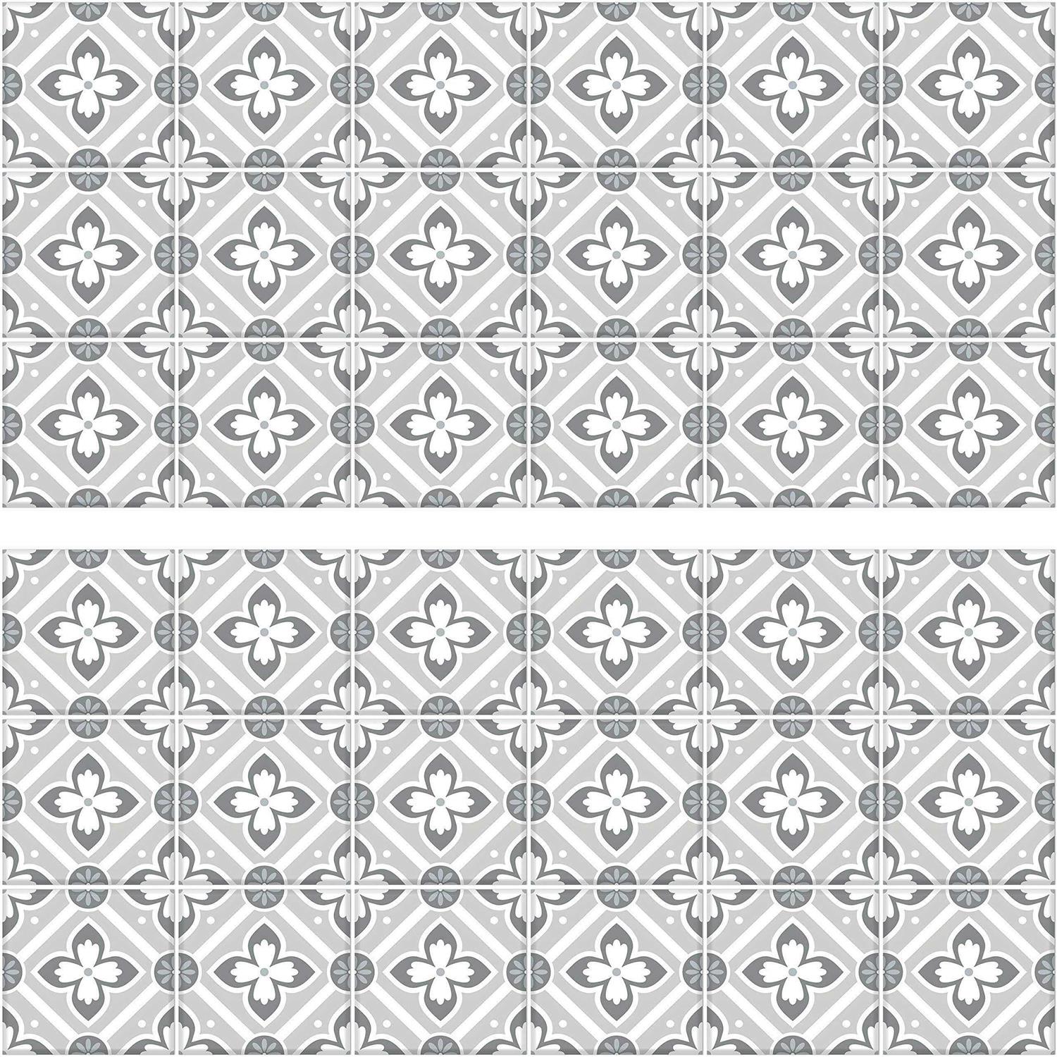 RoomMates Galway Gray Tile Backsplash Peel and Stick Giant Wall Decals - Image 2