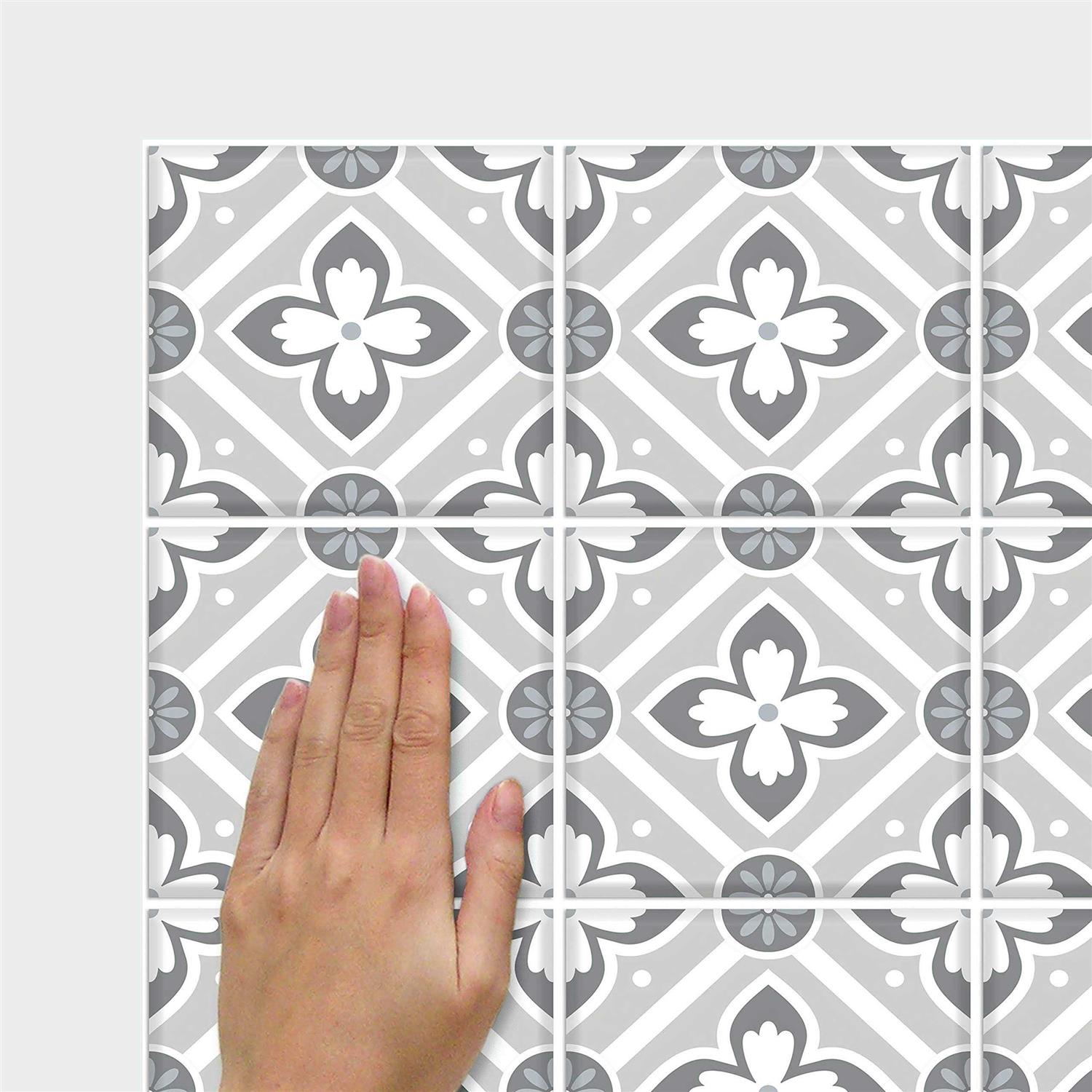 RoomMates Galway Gray Tile Backsplash Peel and Stick Giant Wall Decals - Image 5