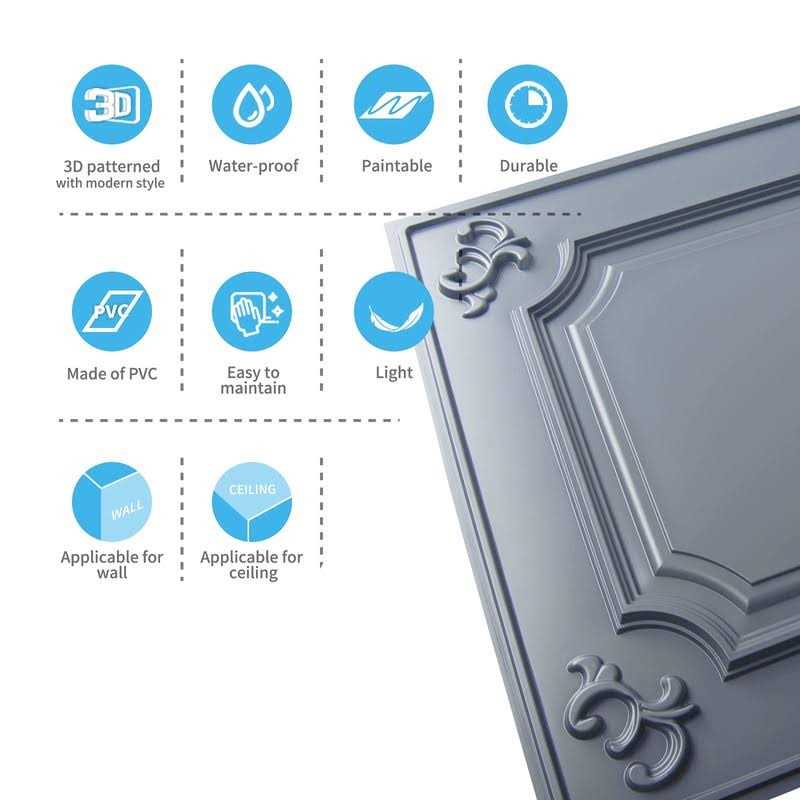 Art3d Drop Ceiling Tiles 24x24 in Grey - Image 5