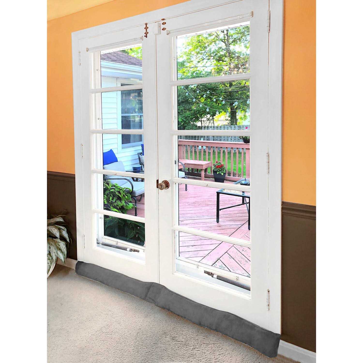 Home District French Door Draft Stopper Weighted Under Door Draft Blocker
