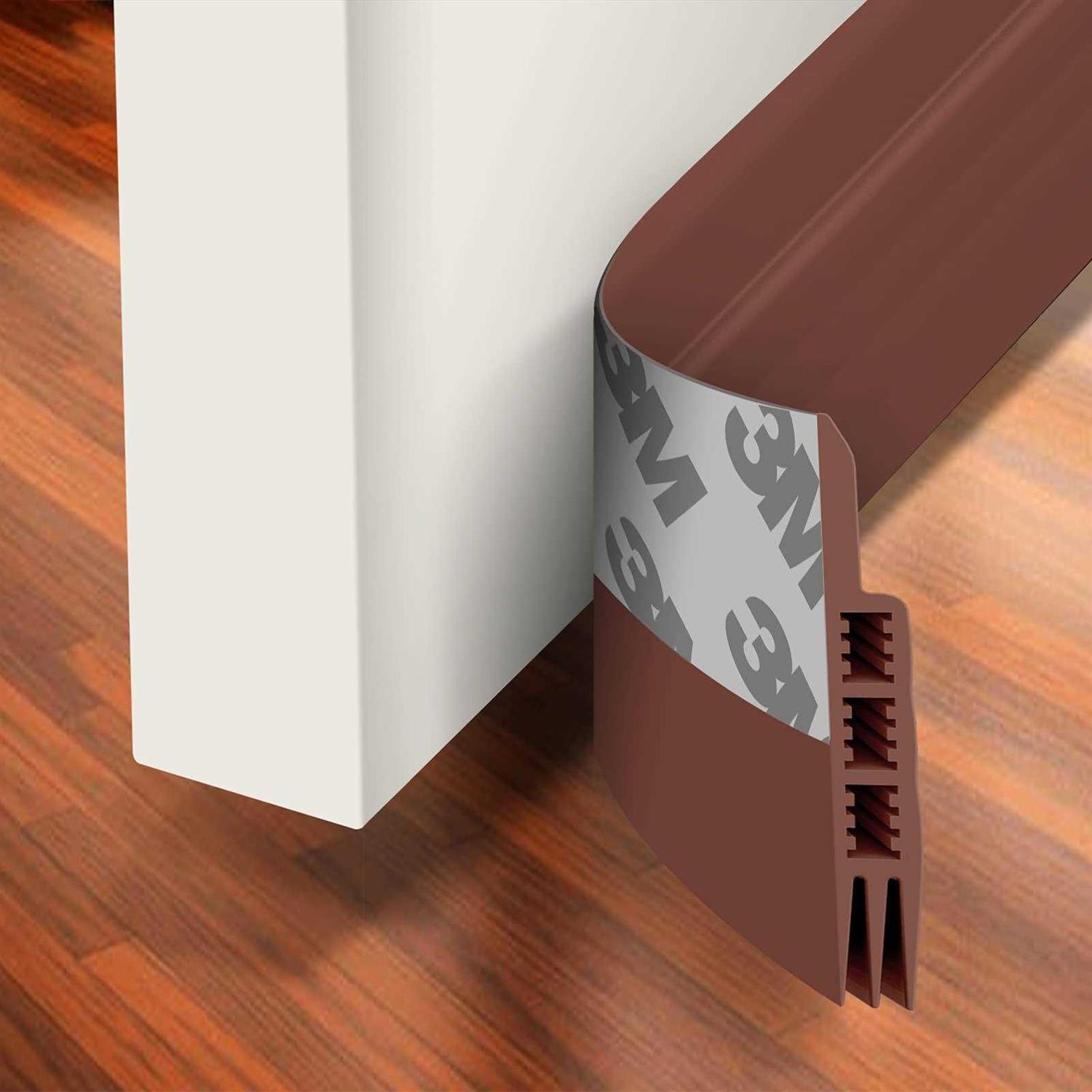 Holikme Door Draft Stopper Under Door Draft Blocker Insulator Door Sweep Weather Stripping Noise Stopper Strong Adhesive