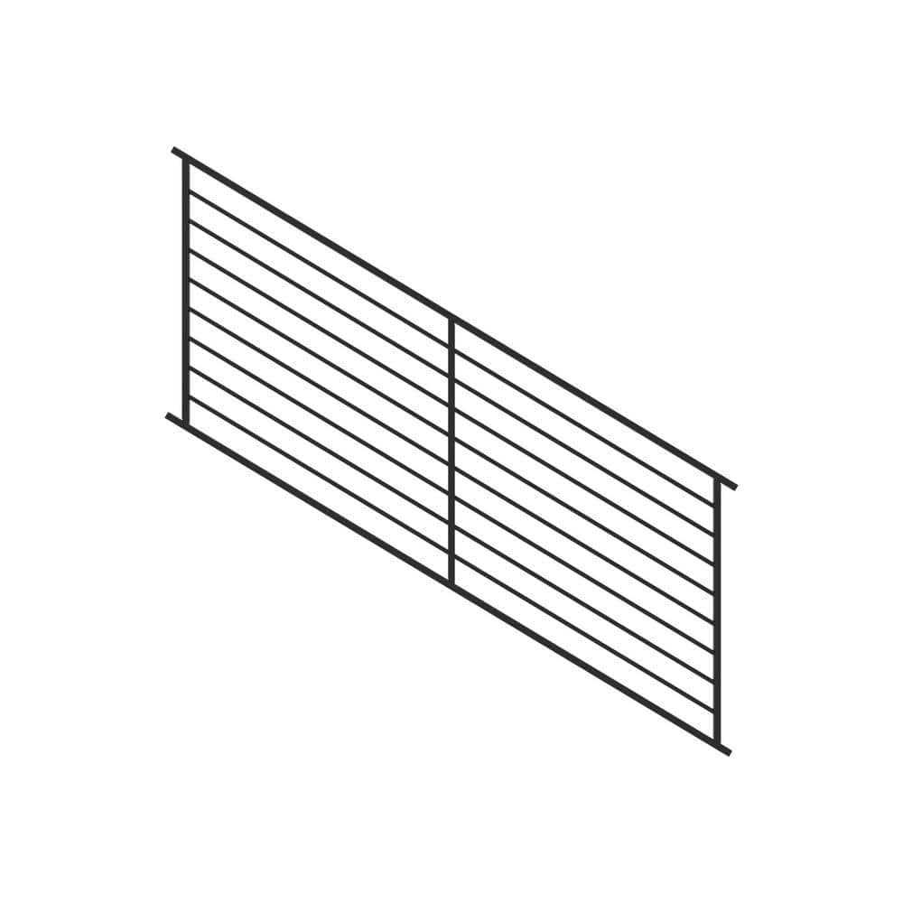 Fortress Fe26 Axis H x Black Steel Railing Stair Panel