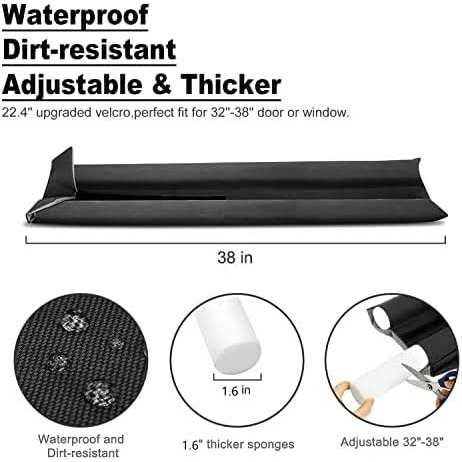 Wexhug Waterproof Twin Door Draft Stopper Adjustable Size 30 to 36 Weather Stripping Noise Blocker Window Breeze Blocker - Image 4