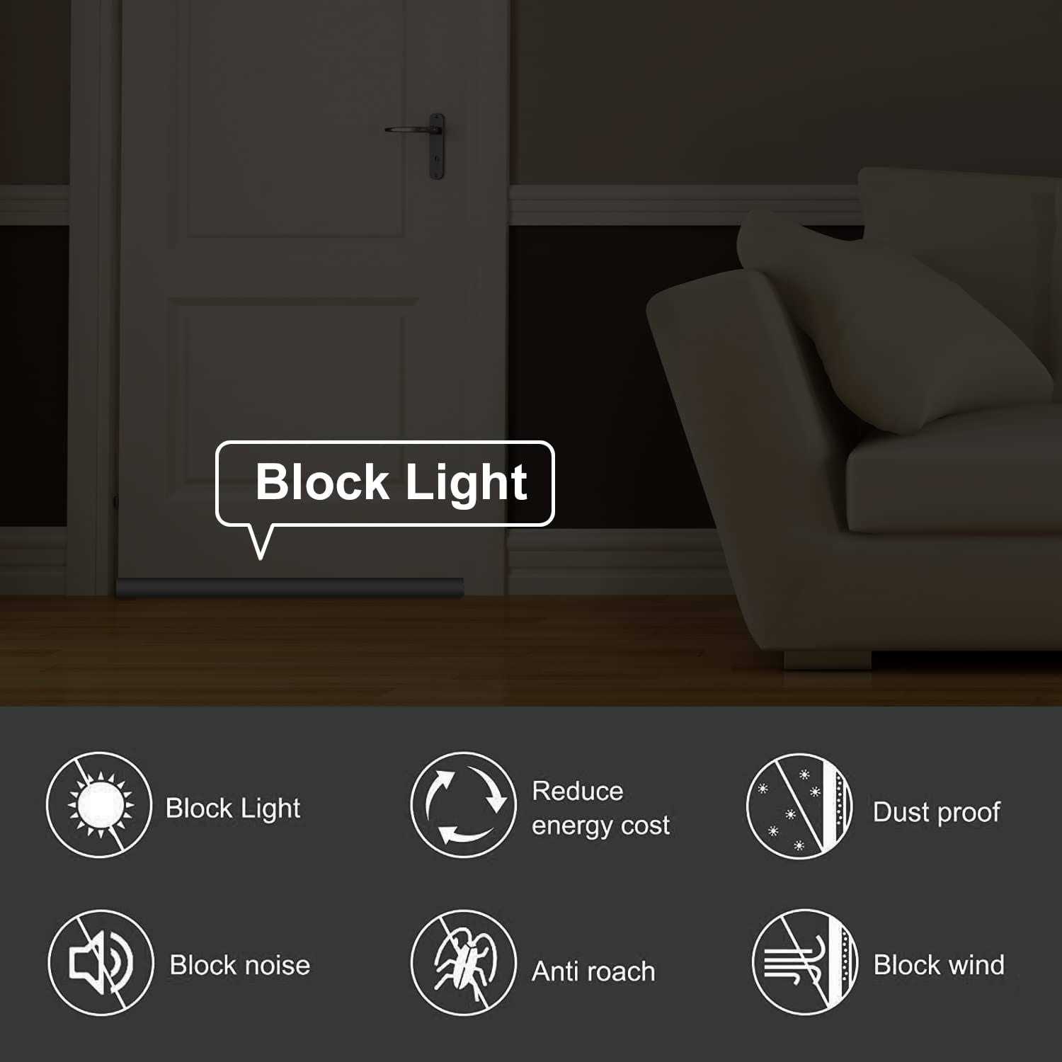 Wexhug Waterproof Twin Door Draft Stopper Adjustable Size 30 to 36 Weather Stripping Noise Blocker Window Breeze Blocker - Image 5