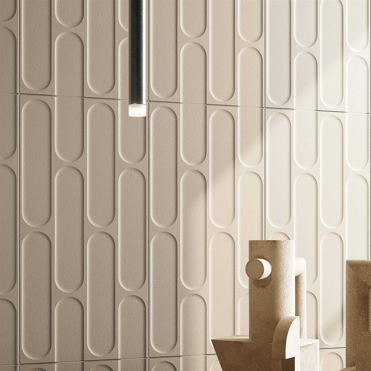 Biscuit 12 x 24 Fishscale 3D Italian Wall Tile Encore Surfaces - Image 3