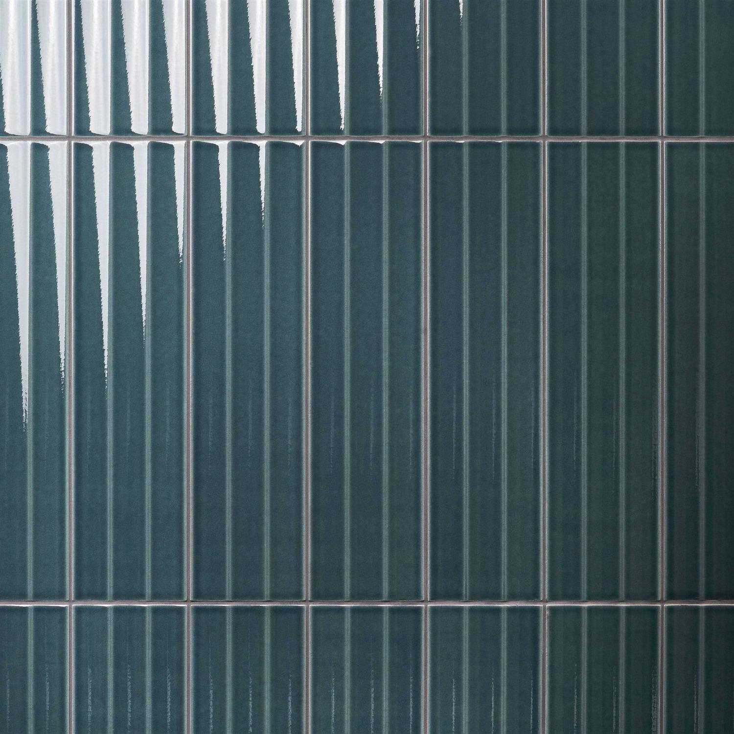 Colorwave 4.43'' W x 17.62'' L Ceramic Fluted Subway Wall Tile Ivy Hill Tile