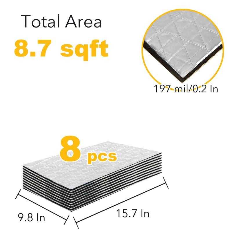 KOIKEY Car Sound Deadening Material Mat 197 mil 8.7 sqft Auto Audio Deadener Foam, Sound Dampening and Heat Insulation for Truck - Image 5