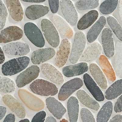 Countryside Oval Natural Pebble Stone Mosaic Wall & Floor Tile Ivy Hill Tile Color: Black - Image 2
