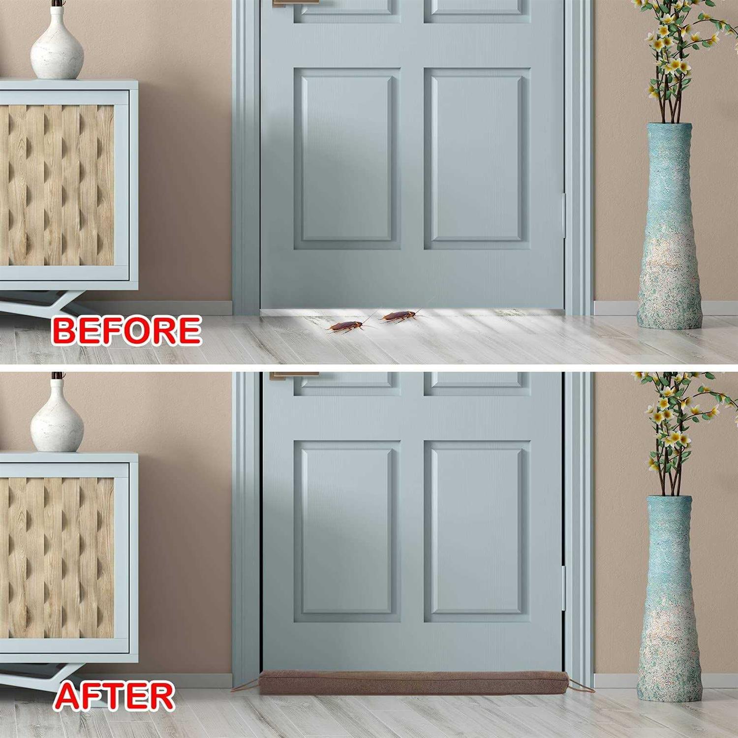 Kakiclay Weighted Draft Stopper for Bottom of Doors and Windows Heavy Duty Sound Proof Door Draft Guard Door Soundproofing Under Door Noise/Air - Image 3