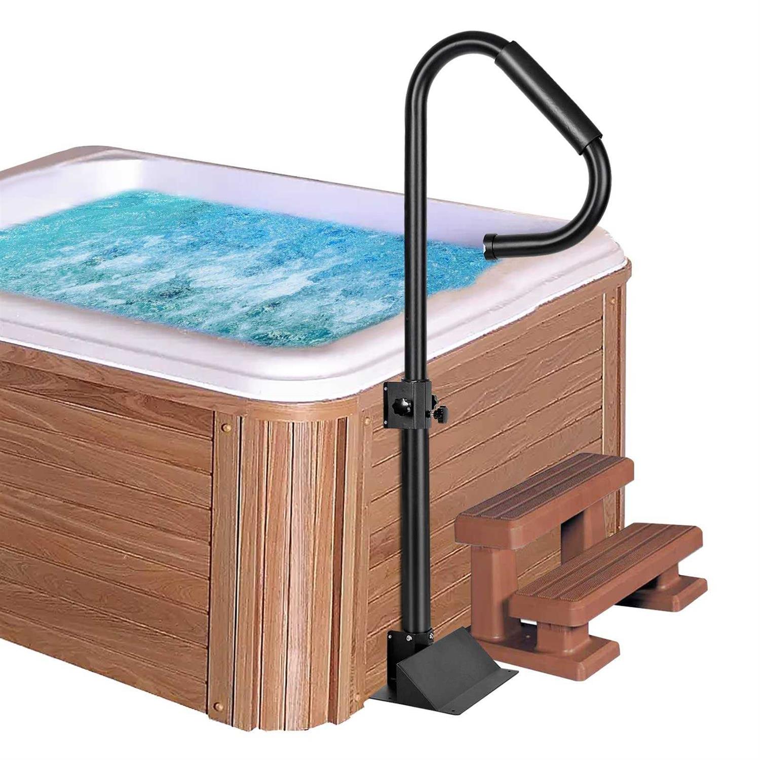 Neorexon Hot Tub Handrails 38-58 Adjustable Height SPA Handrail with 360 Swivel Option& Non-Slip Handle