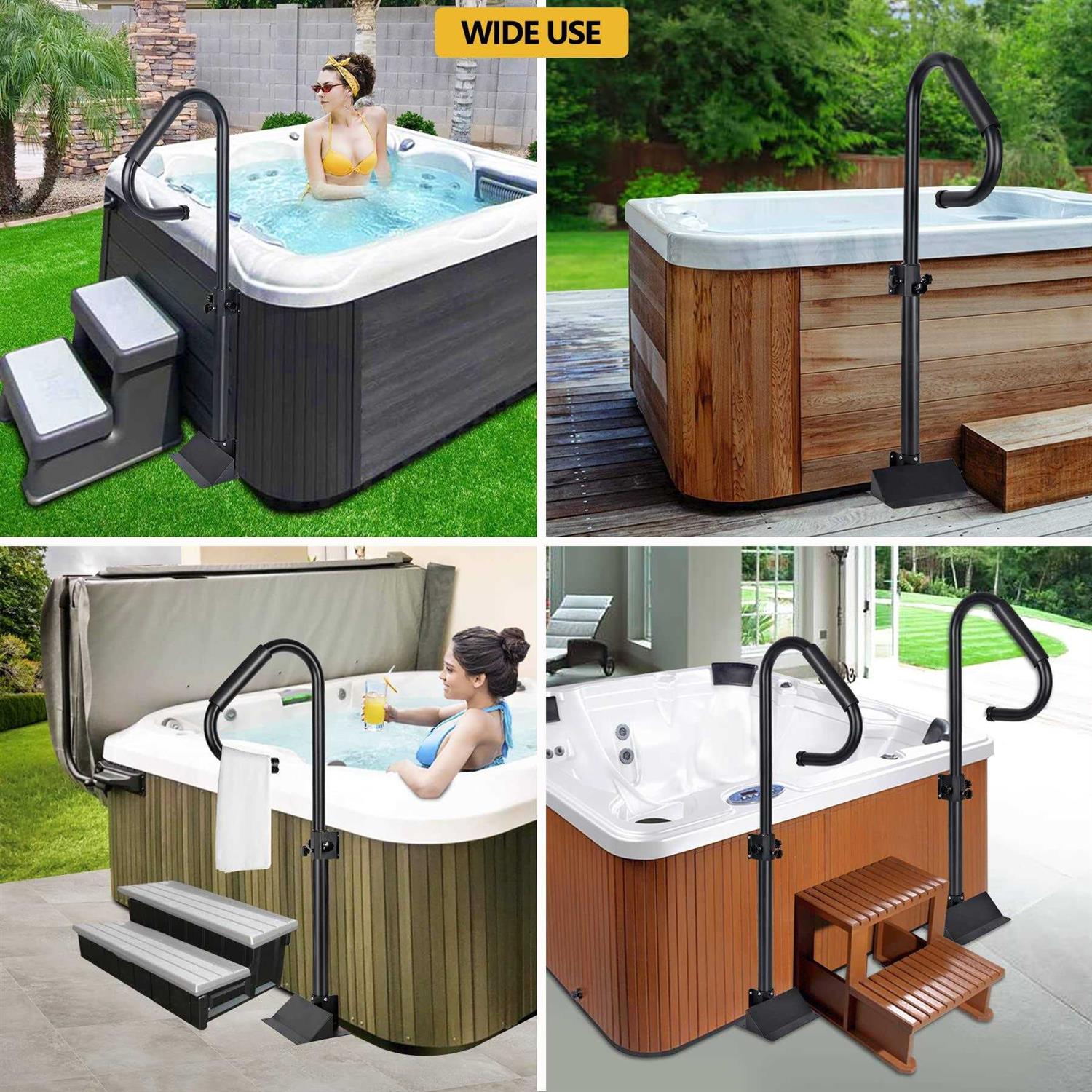 Neorexon Hot Tub Handrails 38-58 Adjustable Height SPA Handrail with 360 Swivel Option& Non-Slip Handle - Image 2