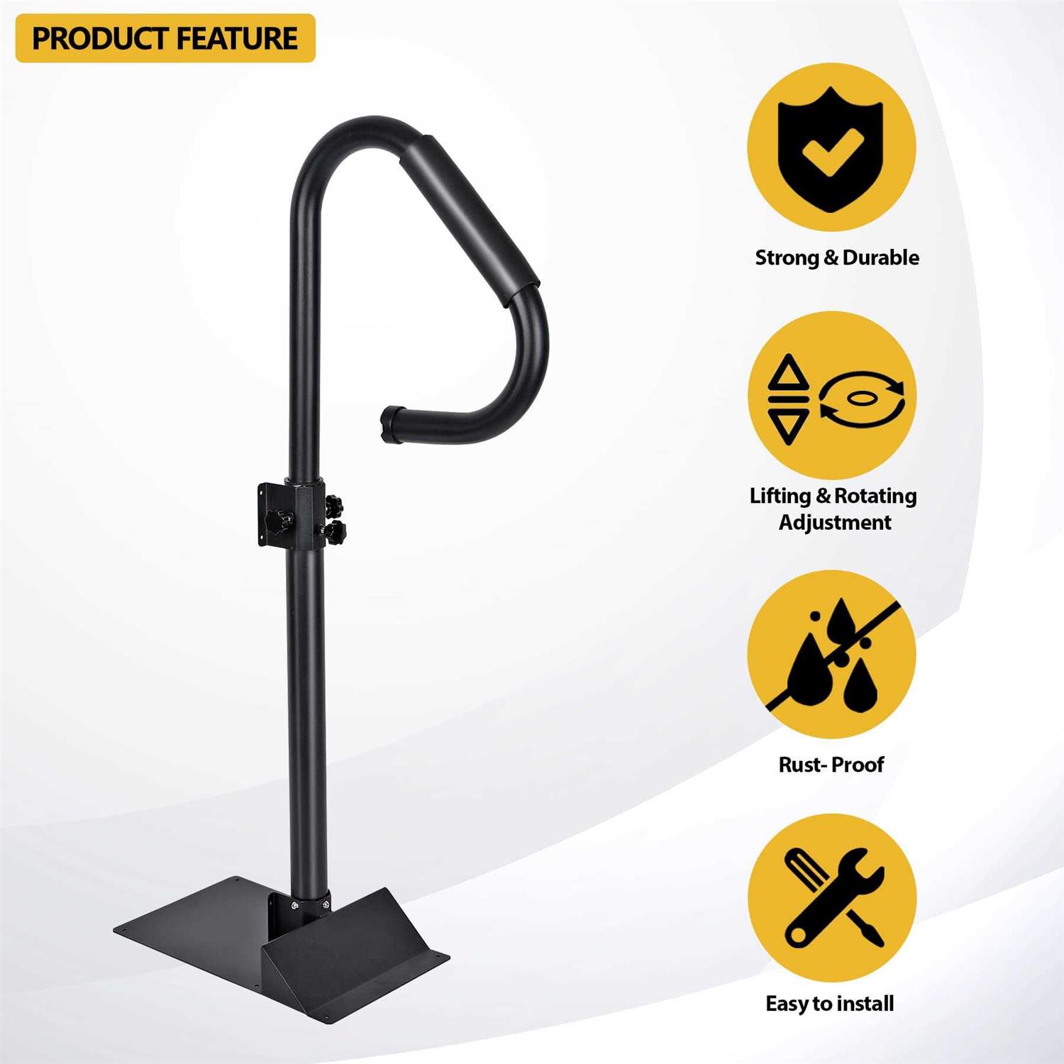 Neorexon Hot Tub Handrails 38-58 Adjustable Height SPA Handrail with 360 Swivel Option& Non-Slip Handle - Image 5