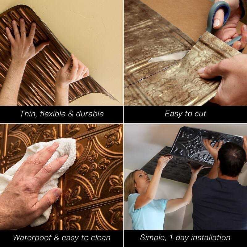 Fasade Portrait Decorative Vinyl 2ft x 4ft Glue Up Ceiling Tile - Image 4