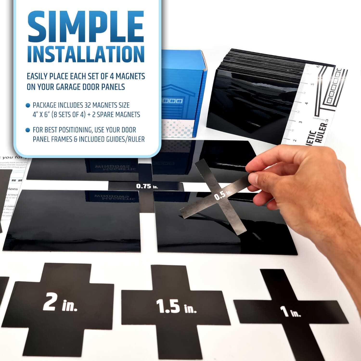 Strong & Glossy Magnetic Garage Door Windows Looks Like Real Window Panels/Faux Panes - Image 4