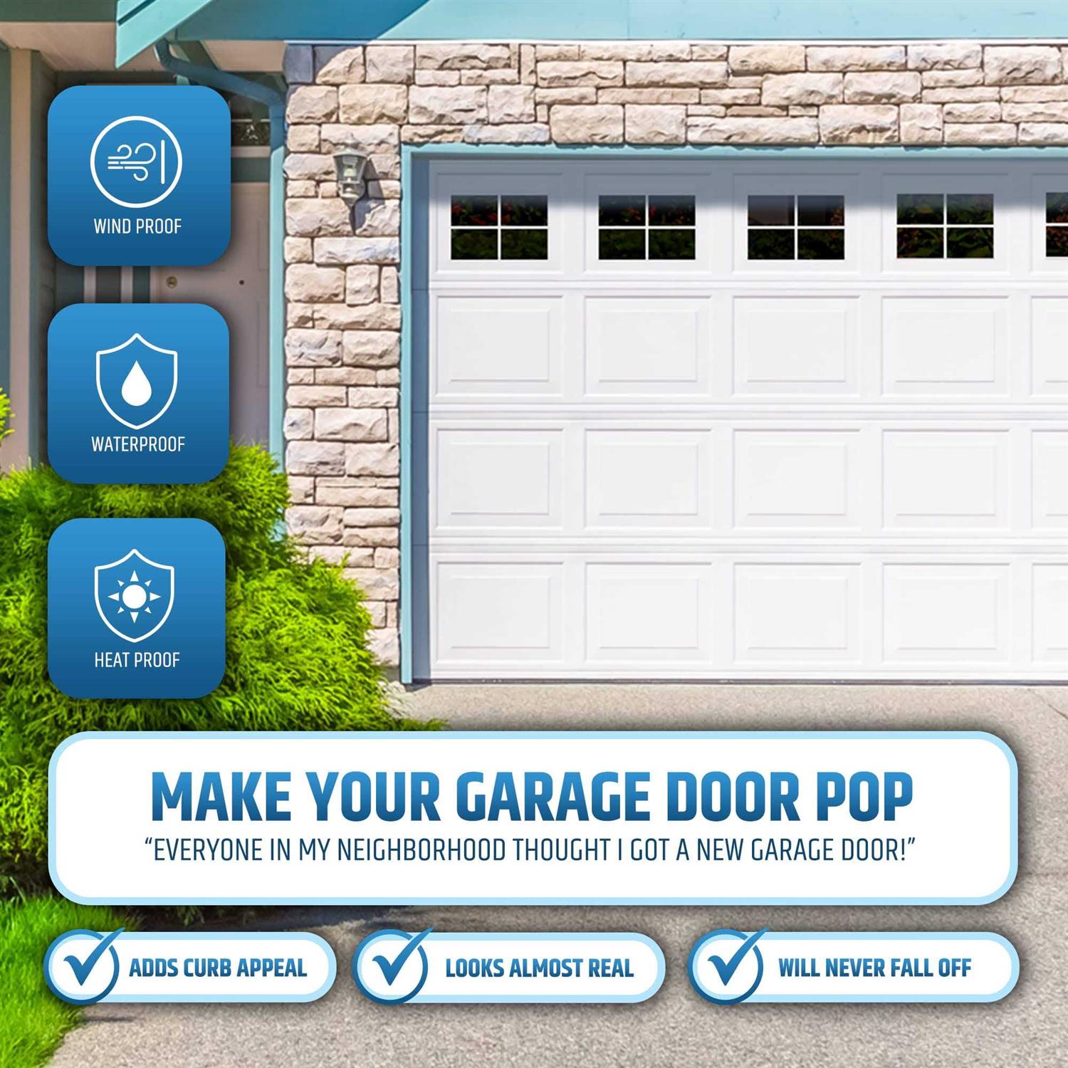 Strong & Glossy Magnetic Garage Door Windows Looks Like Real Window Panels/Faux Panes - Image 5