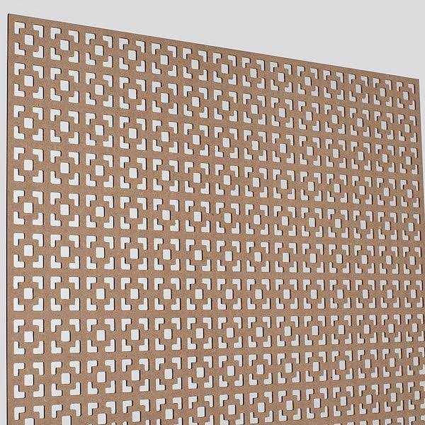 American Pro Decor 72 in. x 24 in. x 1/8 in. Unfinished Multi Square Decorative Perforated Paintable MDF Screening Panel Insert - Image 3