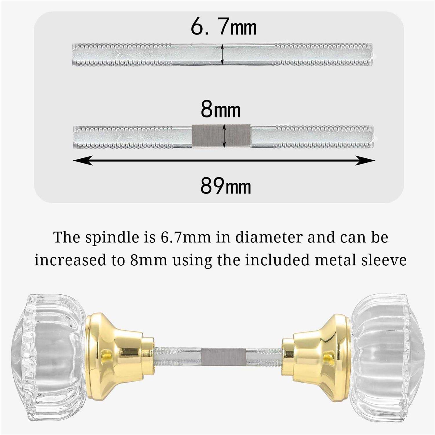 ToPToToo Glass Door Knobs Interior Old Style Door Knob Replacement - Image 3