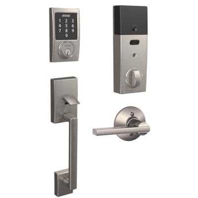 Schlage Century Satin Nickel Connect Smart Lock with Alarm and Latitude Lever Handleset - Image 2