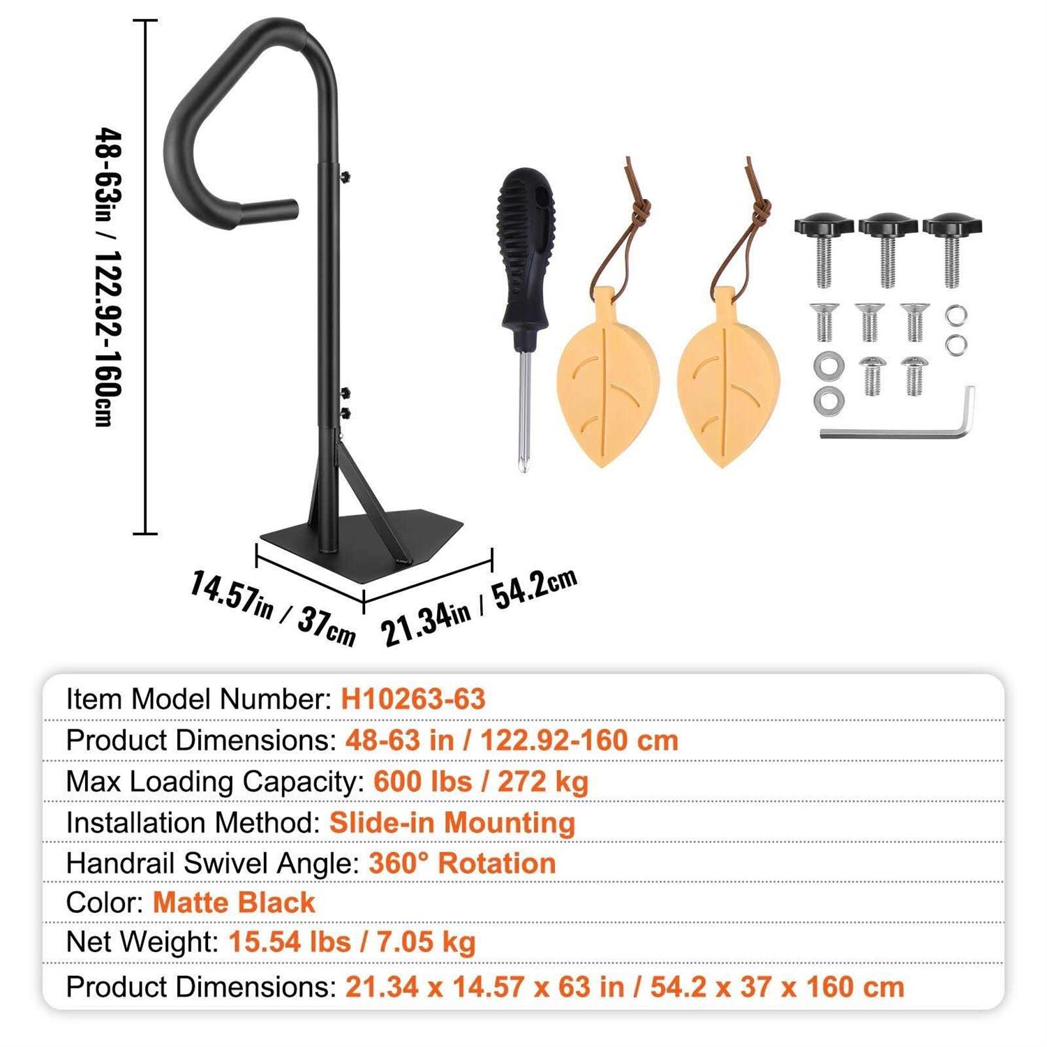 VEVOR Hot Tub Handrail 360 Rotatable Spa Side Handrail Adjustable Height - Image 3
