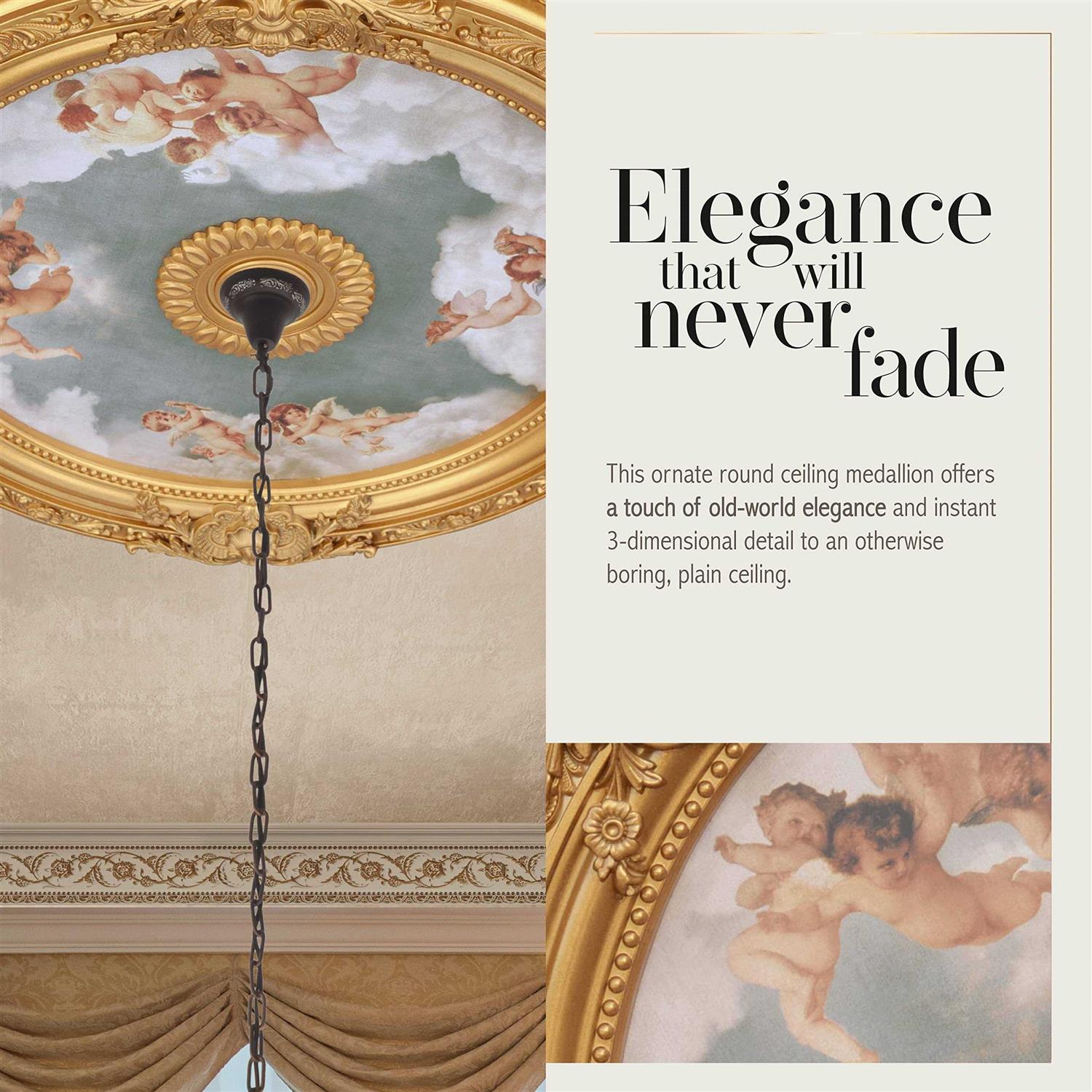 AFD Home Cherubs Sky Round Chandelier Ceiling Medallion 36 - Image 4