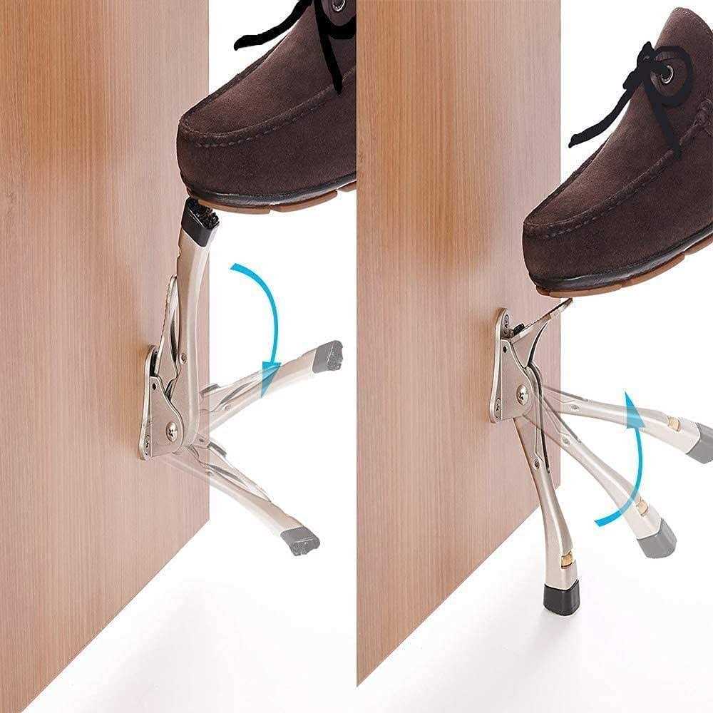 Gotega Door Stopper Kickdown Door Stop with One Touch Adjustable Height and Rubber Tip 4 Inches - Image 2