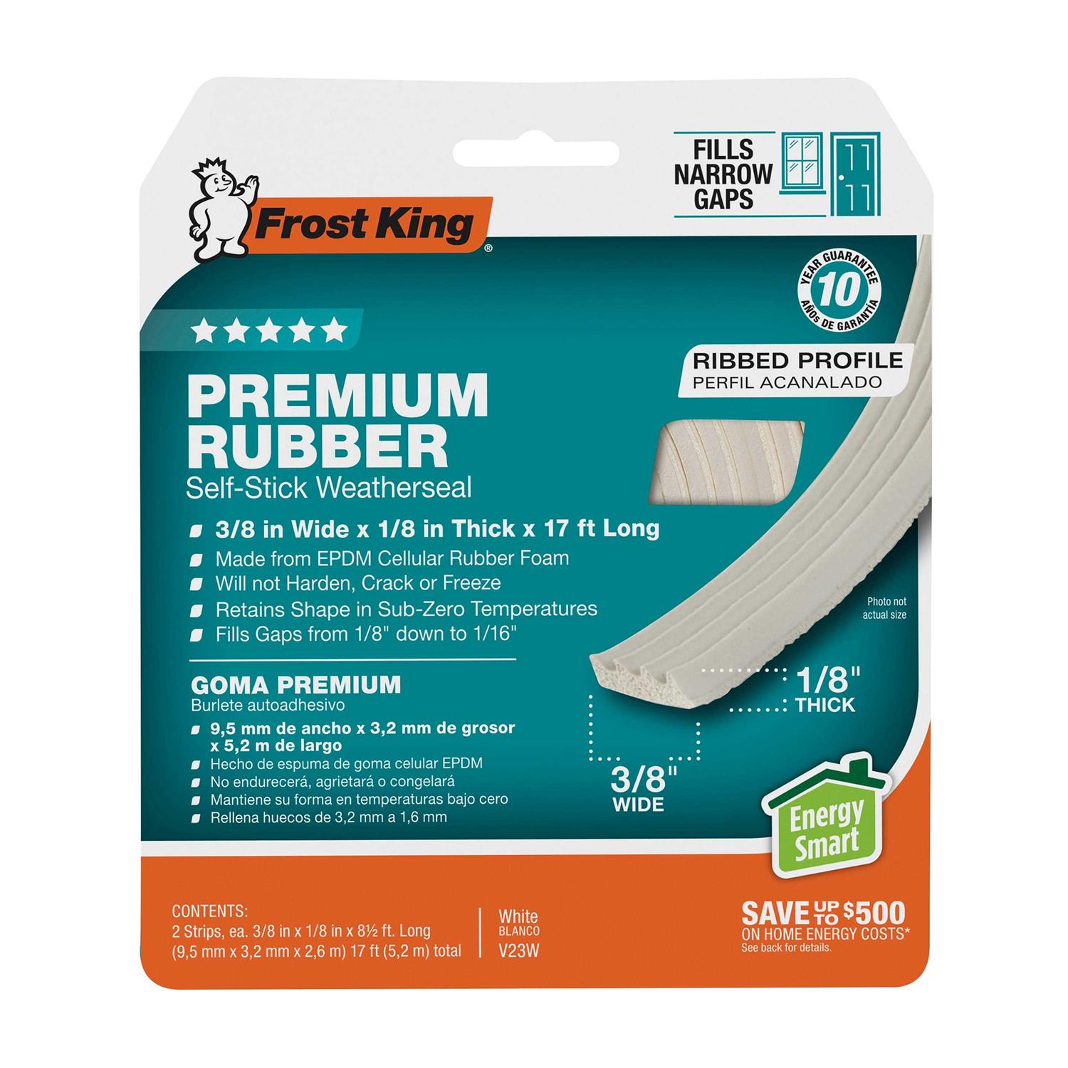 Frost King V23wa Ribbed Rubber Self-Stick Weatherseal Tape - Image 5