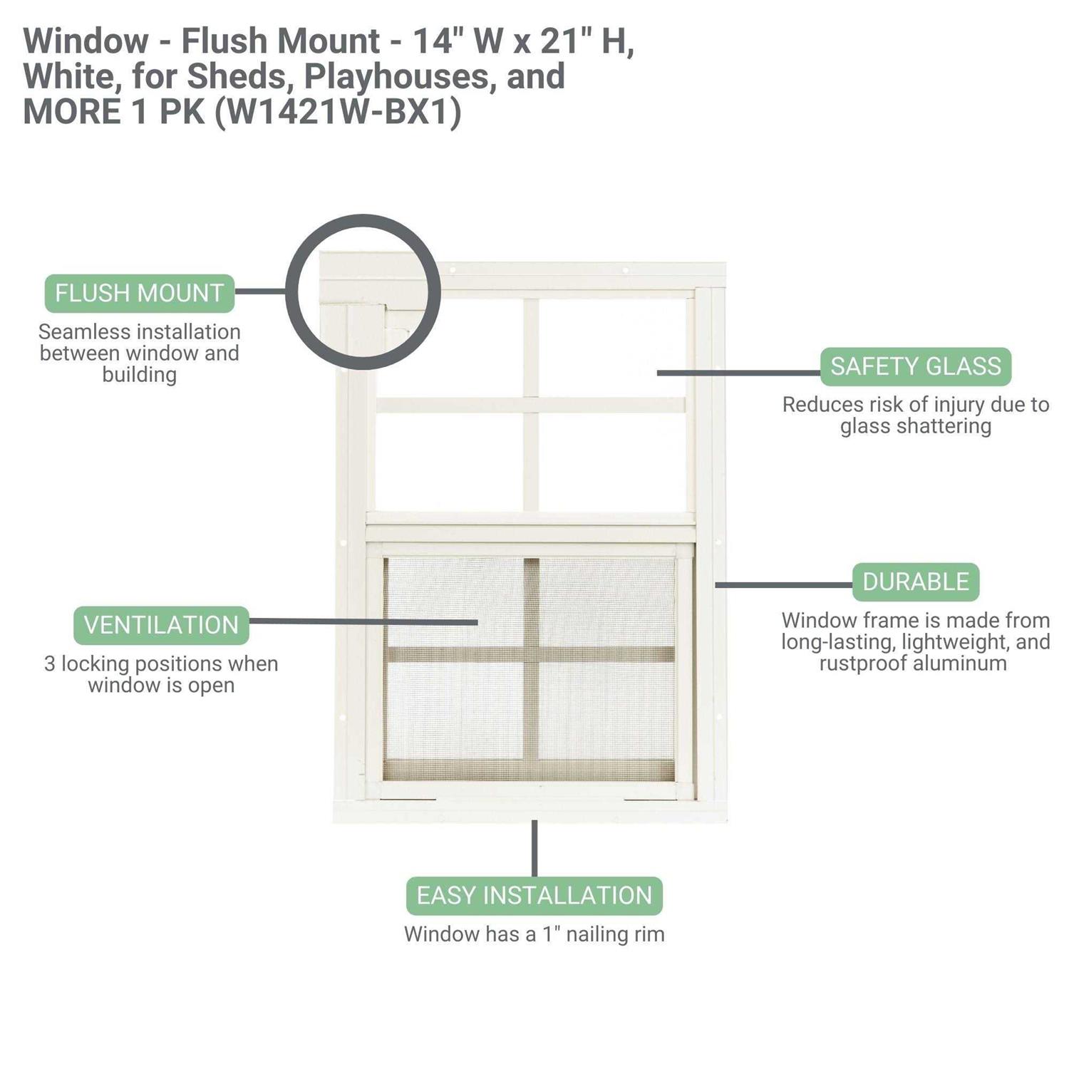 Apple Outdoor Supply W1421br-bx1 14 W x 21 H Flush Mount Shed Window - Image 3