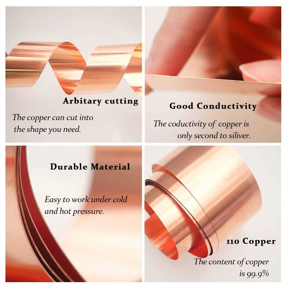 Tynulox Pure Copper flashing 0.4mm x 200mm x 1M 110 Copper Metal sheet Roll - Image 5