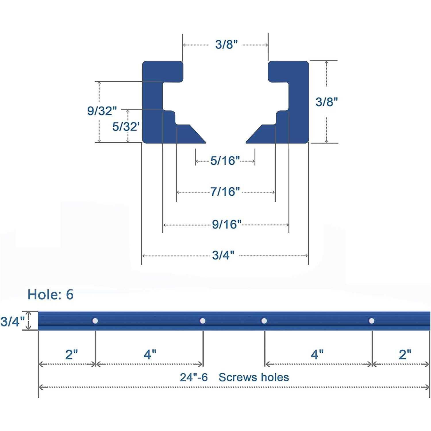 T-Track Screws 4 Pack Aluminum Alloy Woodworking Tools Double Cut Profile Universal T-Tracks with Predrilled - Image 5