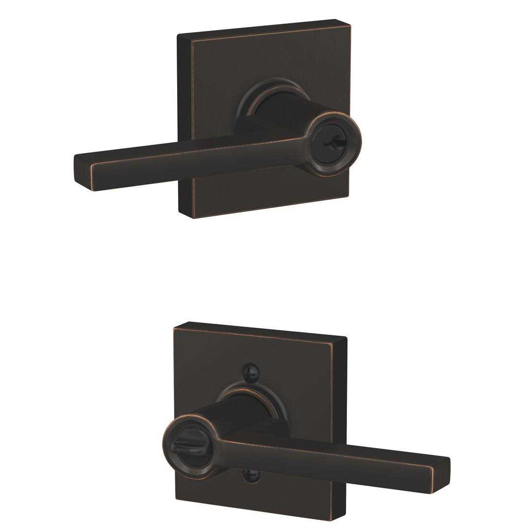 Schlage F51ALAT Latitude Keyed Entry Lever with Collins Trim - Image 3
