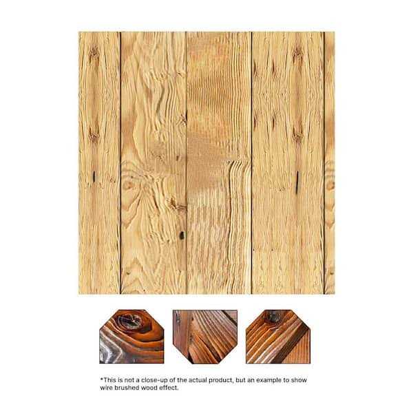 Calhome 3/4 in. x 8 in. x 7 ft. Wire Brushed Knotty Pine Tongue and Groove Siding Board - Image 4