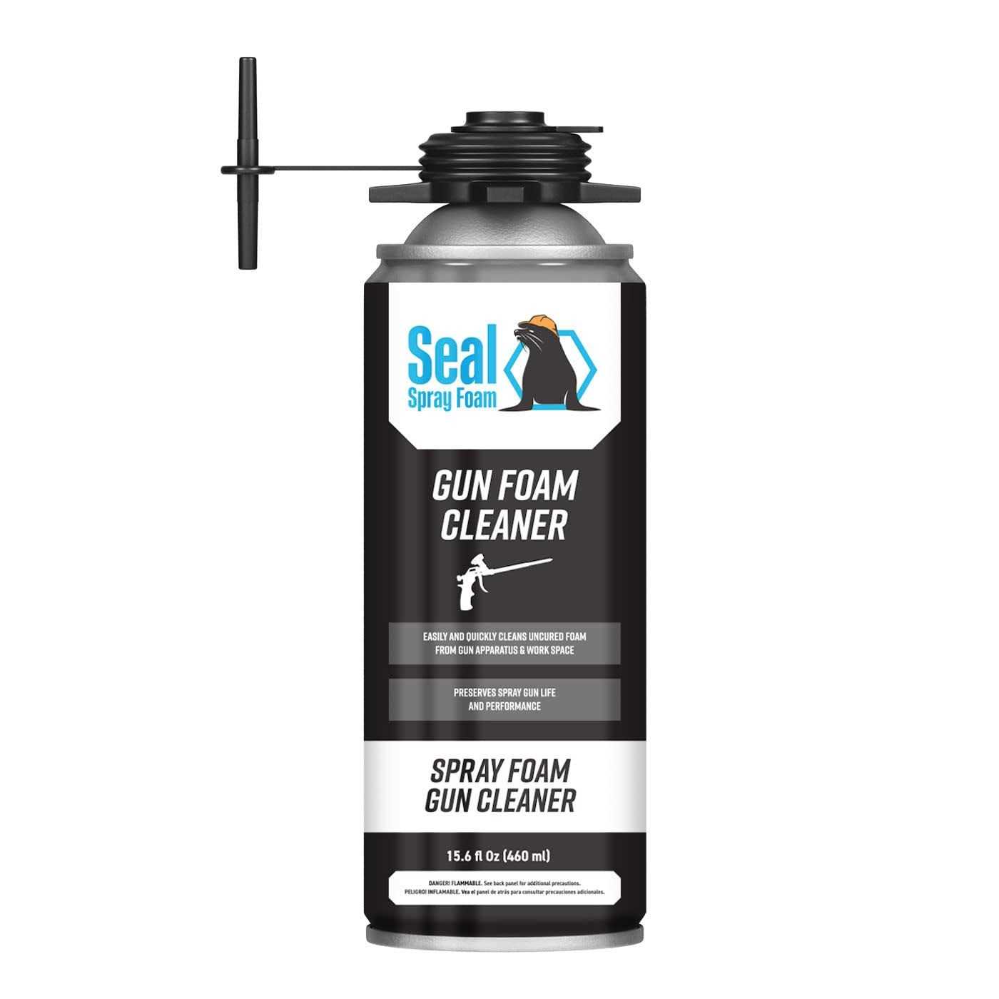 Seal Spray All Season Black Gun Foam 12/23.3 OZ Cans w/15 Gun Foam Applicator and 1 Can of Cleaner - Image 2
