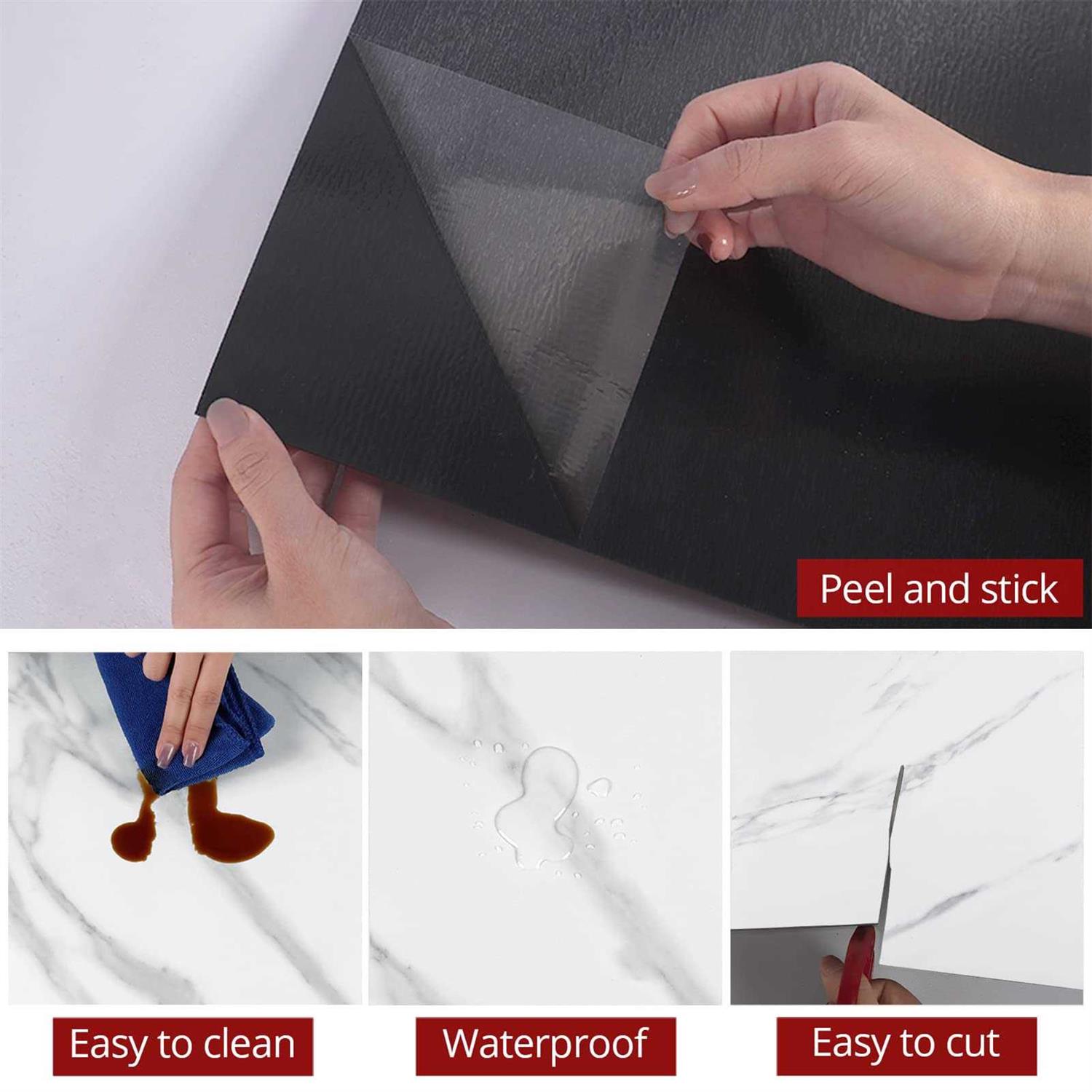 Westick Vinyl Flooring Peel and Stick White Marble Peel and Stick Floor Tile Waterproof Bathroom Tiles For Floor Self Adhesive - Image 4