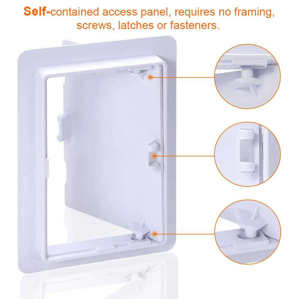 Suteck Plastic Access Panel for Drywall Ceiling 4 x 6 Inch Reinforced Plumbing Wall Access Doors Removable Hinged - Image 3