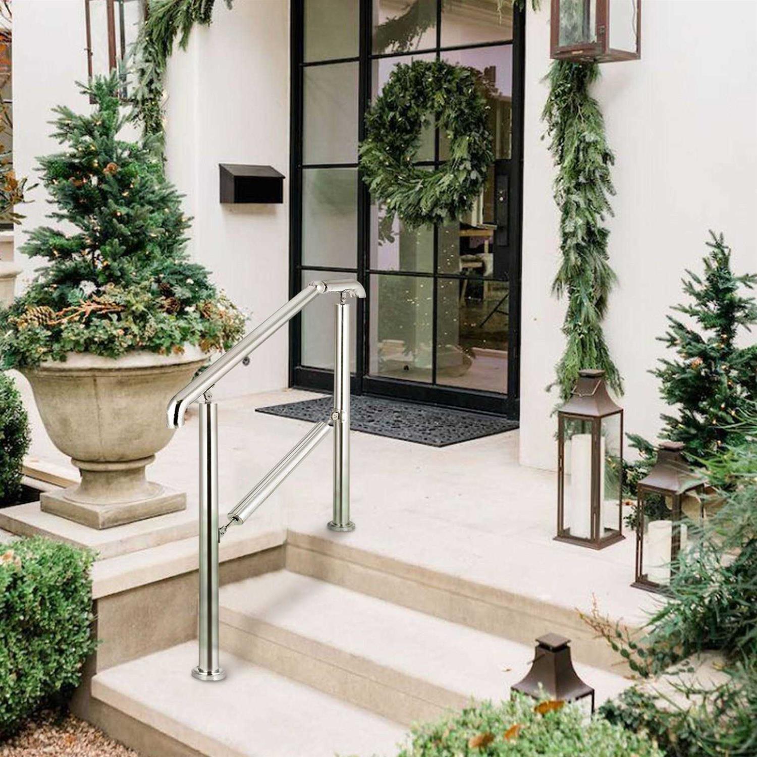 VEVOR Stainless Steel Transitional Handrail fit for Level Surface and 2 to 3 Adjustable Stair Indoor Outdoor Step Railings 441l - Image 5