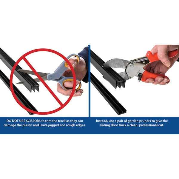 Outwater 11/16 in. D x 51/64 in. W x Black Styrene Plastic Sliding Bypass Track Moulding Set for 1/4 in. Doors 140-B - Image 3